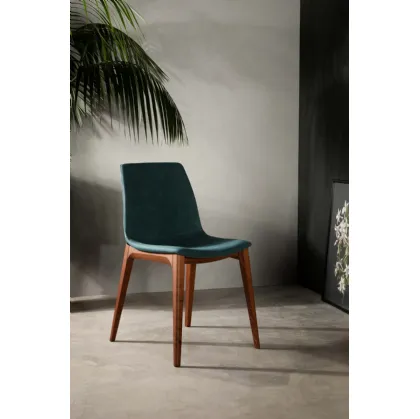 Sedia Aralia con rivestimento seduta in pelle di Tonin Casa
