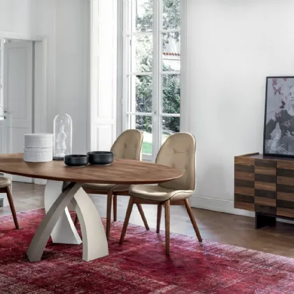 Tavolo Eliseo con top in legno di Tonin Casa