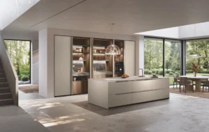 Cucina Design con isola Bluna Maniglia Stone di Binova